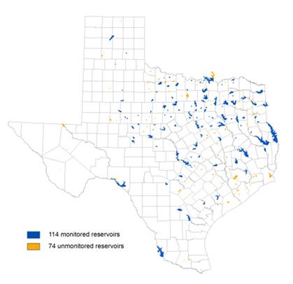 Texas Reservoir Map