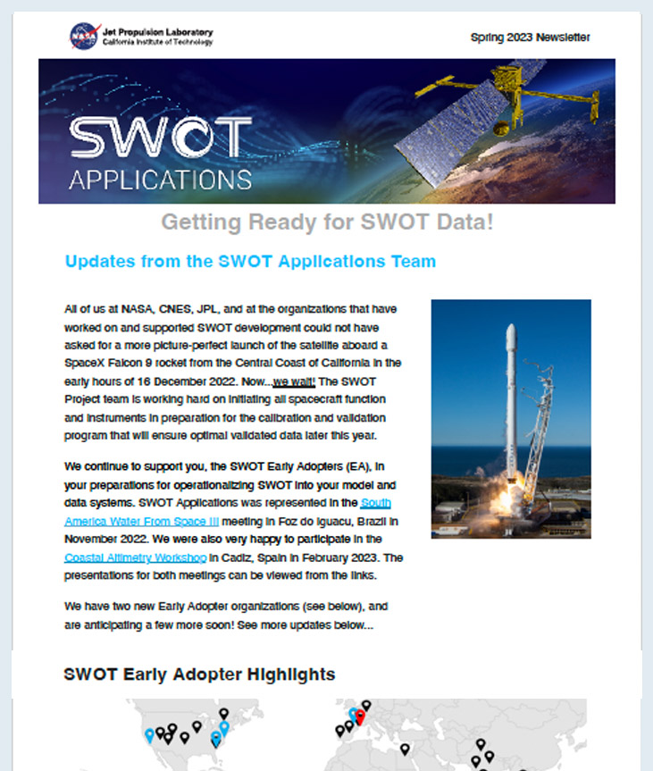 SWOT Applications Newsletter 2023 Spring Thumbnail