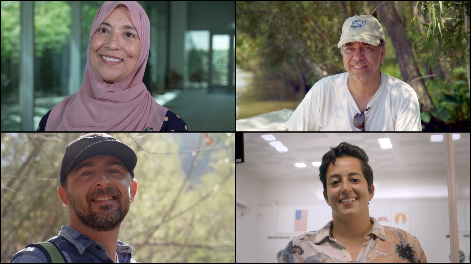 
Clockwise from top left, Tahani Amer, Marc Simard, Christine Gebara, and Cedric David are the subjects of a new video series about the NASA engineers and scientists who work on the Surface Water and Ocean Topography (SWOT) satellite, which will track most of Earth’s water. 


Credit: NASA/JPL-Caltech
