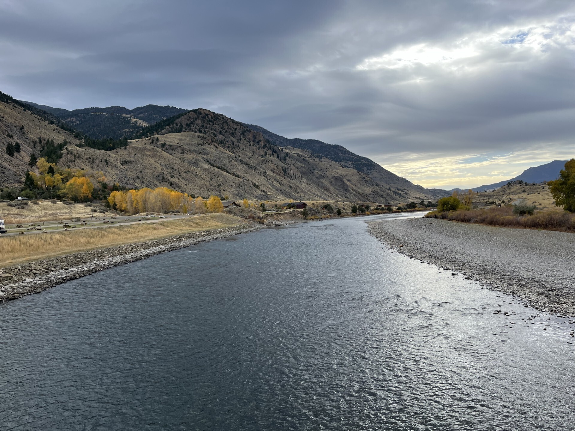 The SWOT satellite is helping scientists size up flood waves on waterways like the Yellowstone River, pictured here in October 2024 in Montana. SWOT measures the height of surface waters, including the ocean, and hundreds of thousands of rivers, lakes, and reservoirs in the U.S. alone.

NPS
